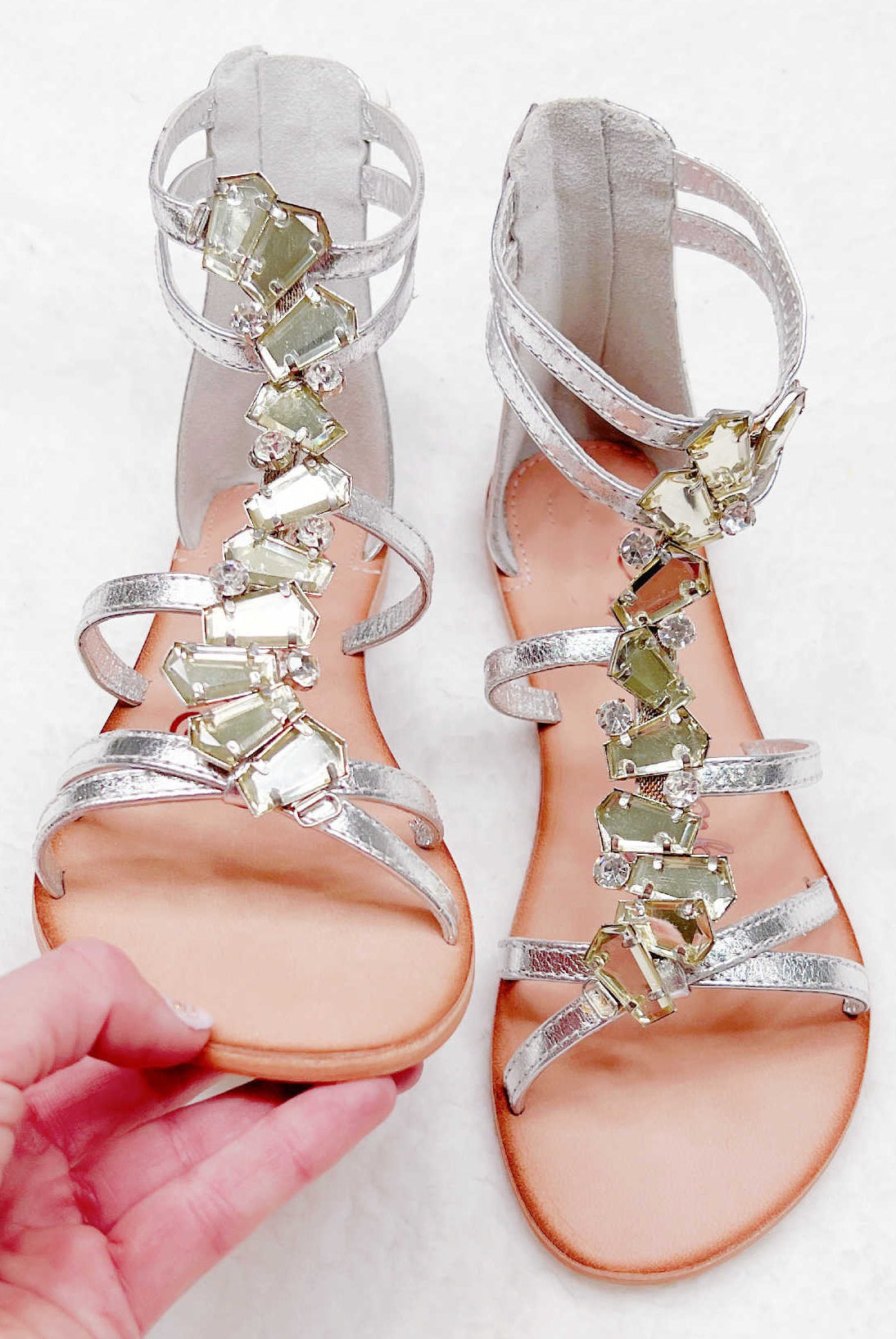 Darla Crystal Embellished Sandal: Silver-sandals-privityboutique.com-Privity Boutique, Women’s Fashion Boutique in Mesa, Arizona