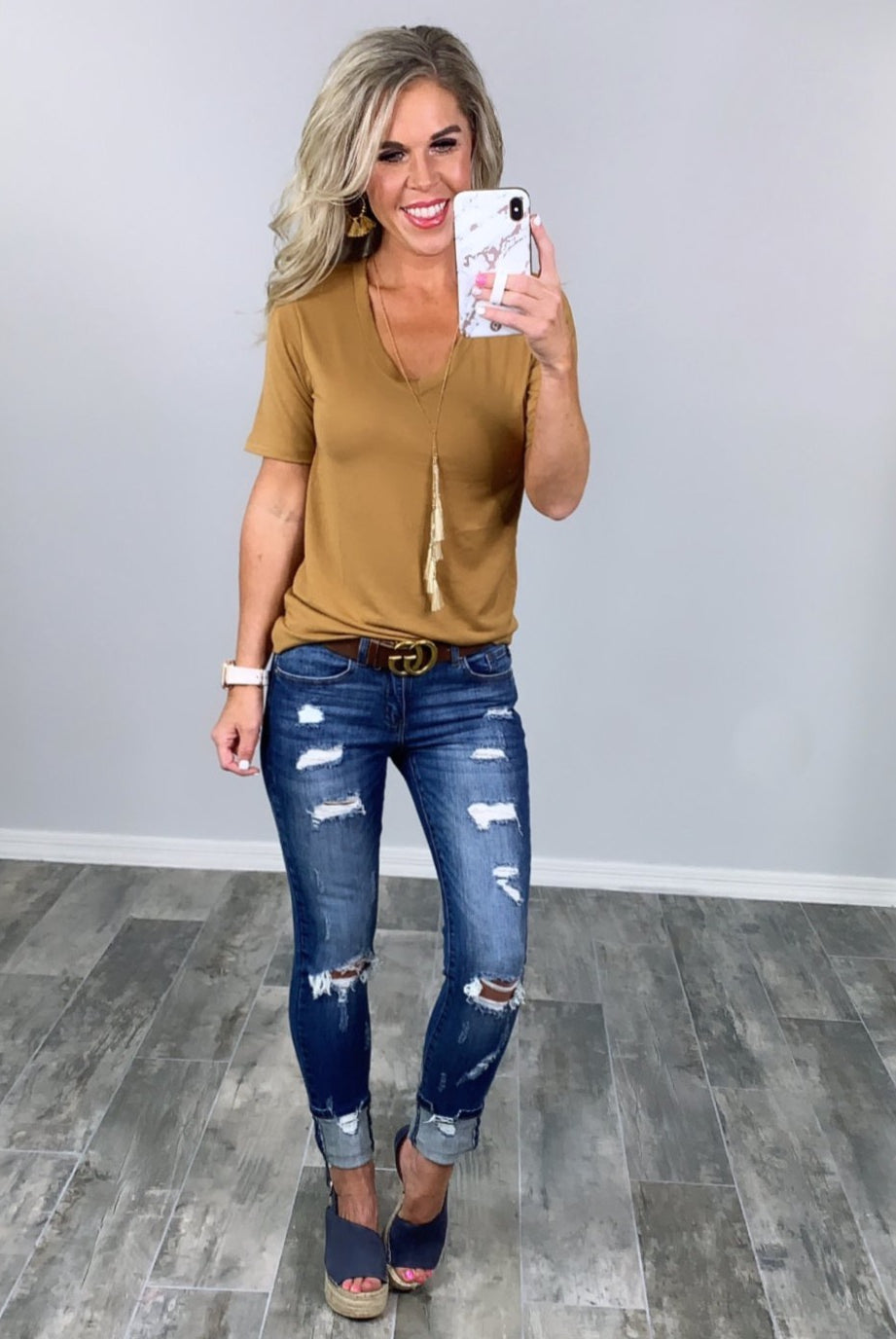 Not Your Boyfriends Tee - Coffee-Short Sleeve Top-privityboutique-Privity Boutique, Women’s Fashion Boutique in Mesa, Arizona