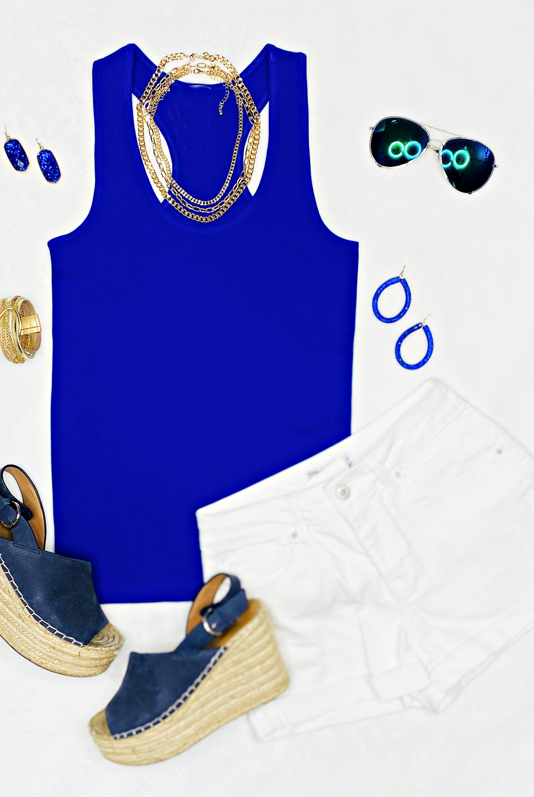 Everyday Basic Ribbed Racerback Tank - Royal-racerback tank top-privityboutique-Privity Boutique, Women’s Fashion Boutique in Mesa, Arizona