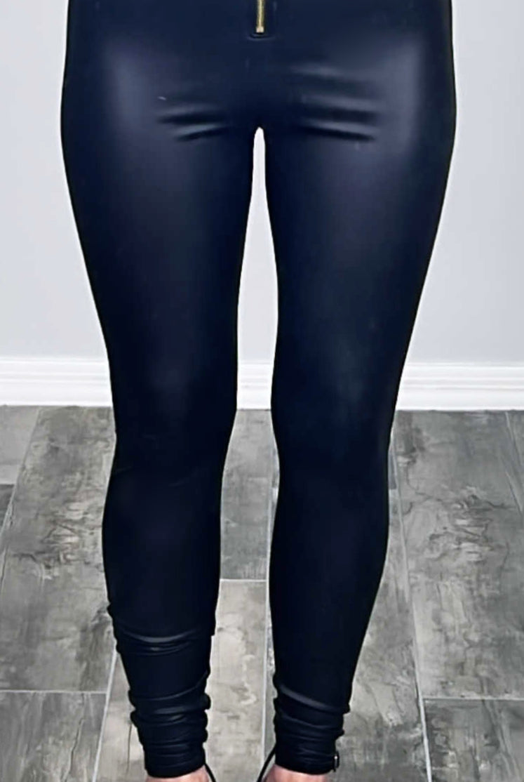 Zip Front Faux Leather Leggings - Black-Leggings-privityboutique-Privity Boutique, Women’s Fashion Boutique in Mesa, Arizona