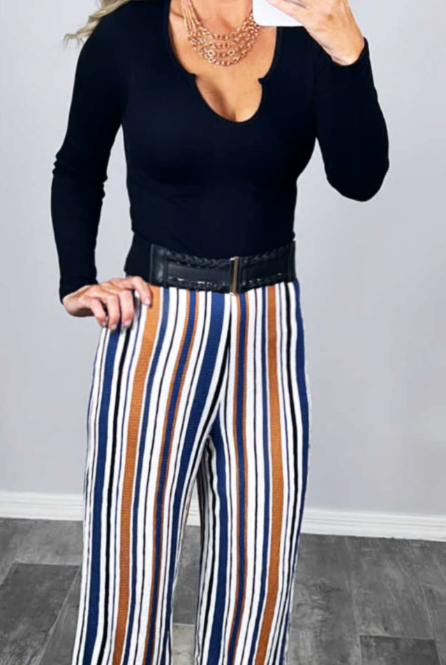 In Good Time Striped Pants - Blue-palazzo-privityboutique.com-Privity Boutique, Women’s Fashion Boutique in Mesa, Arizona