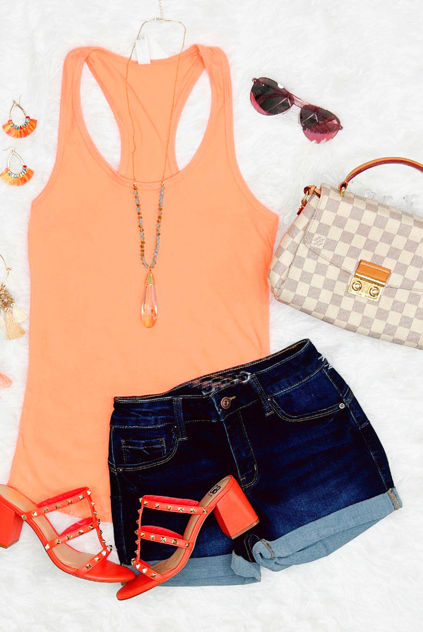 Basic Racerback Tank - Peach-Top-privityboutique.com-Privity Boutique, Women’s Fashion Boutique in Mesa, Arizona