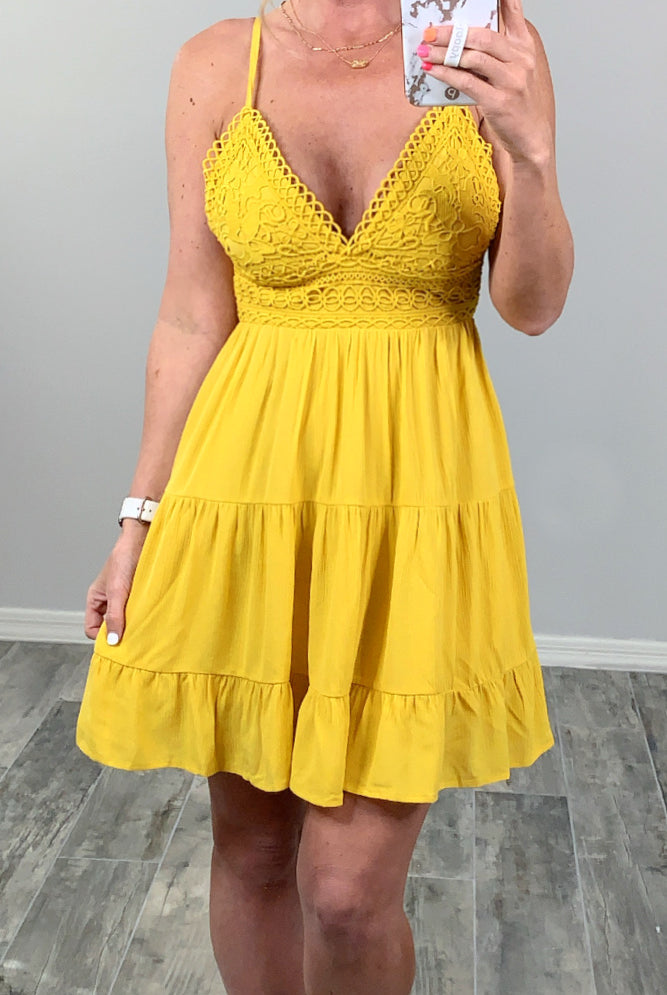 A Romantic Twist Dress - Yellow-Dress-privityboutique.com-Privity Boutique, Women’s Fashion Boutique in Mesa, Arizona