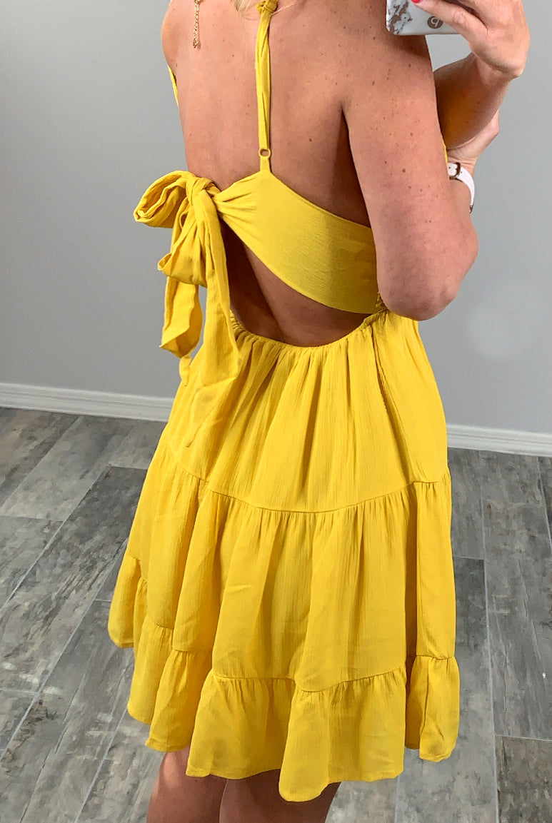 A Romantic Twist Dress - Yellow-Dress-privityboutique.com-Privity Boutique, Women’s Fashion Boutique in Mesa, Arizona