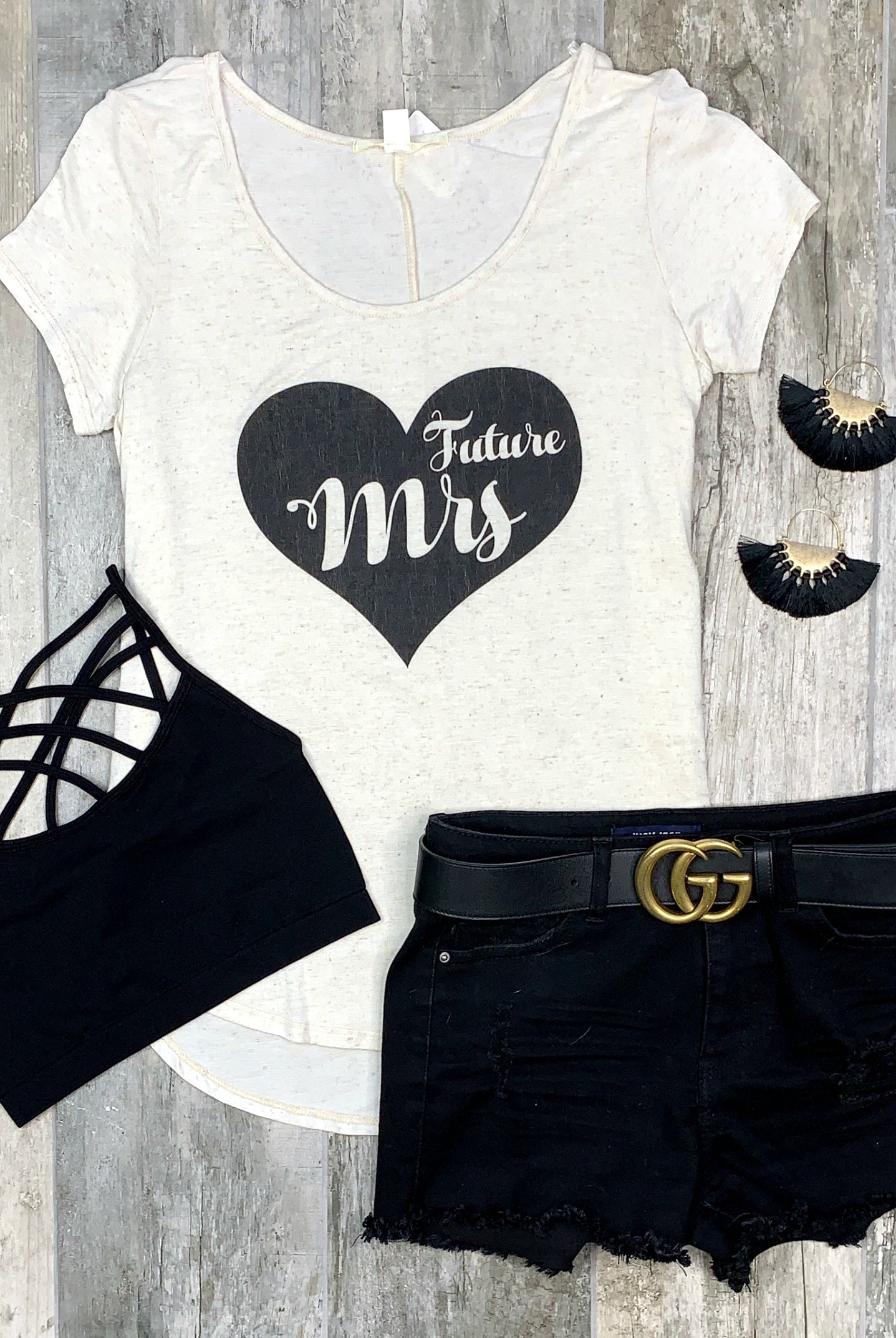 Future Mrs. "Heart" Short Sleeve Graphic Tee-Top-privityboutique.com-Privity Boutique, Women’s Fashion Boutique in Mesa, Arizona