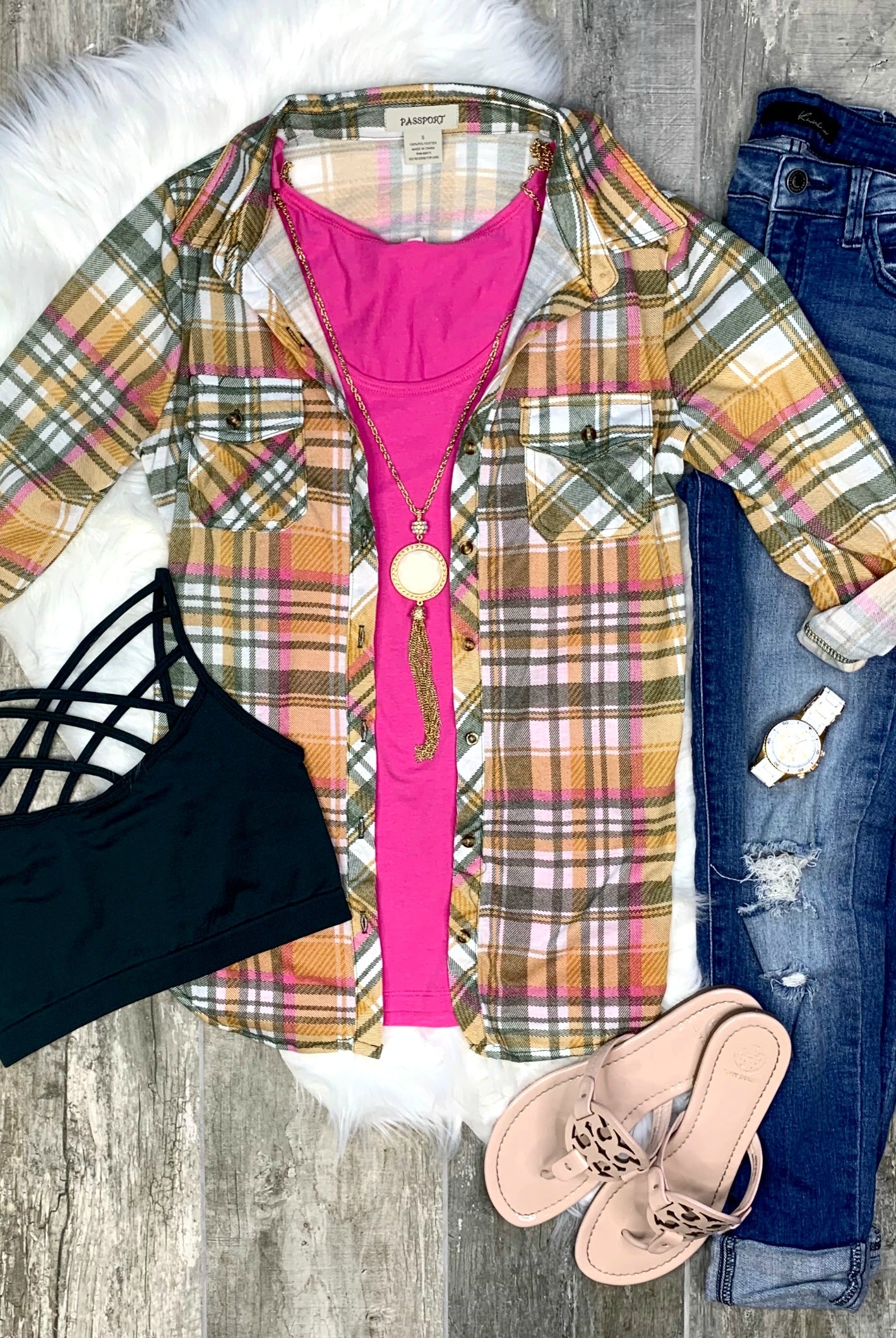 Penny Plaid Flannel Top - Mustard-flannel-privityboutique-Privity Boutique, Women’s Fashion Boutique in Mesa, Arizona