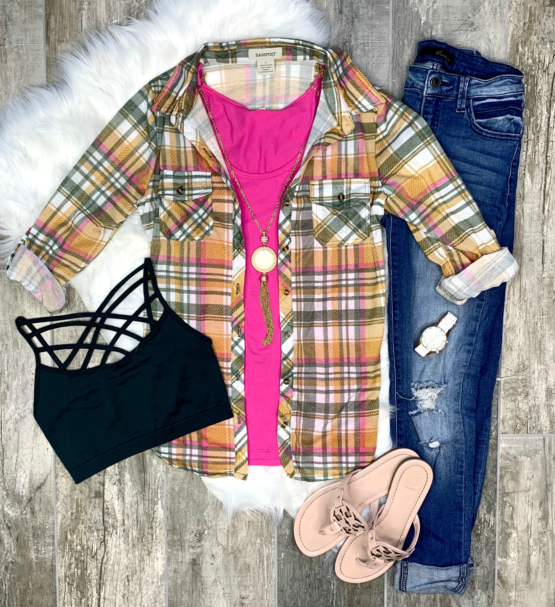 Penny Plaid Flannel Top - Mustard-flannel-privityboutique-Privity Boutique, Women’s Fashion Boutique in Mesa, Arizona