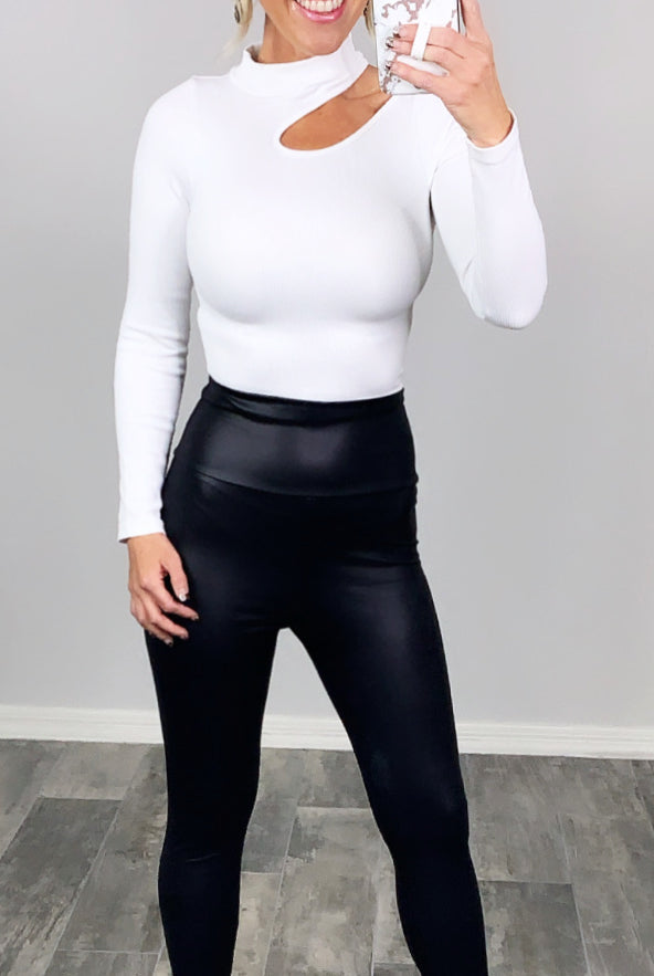 High Waist Faux Leather Leggings-Leggings-privityboutique-Privity Boutique, Women’s Fashion Boutique in Mesa, Arizona