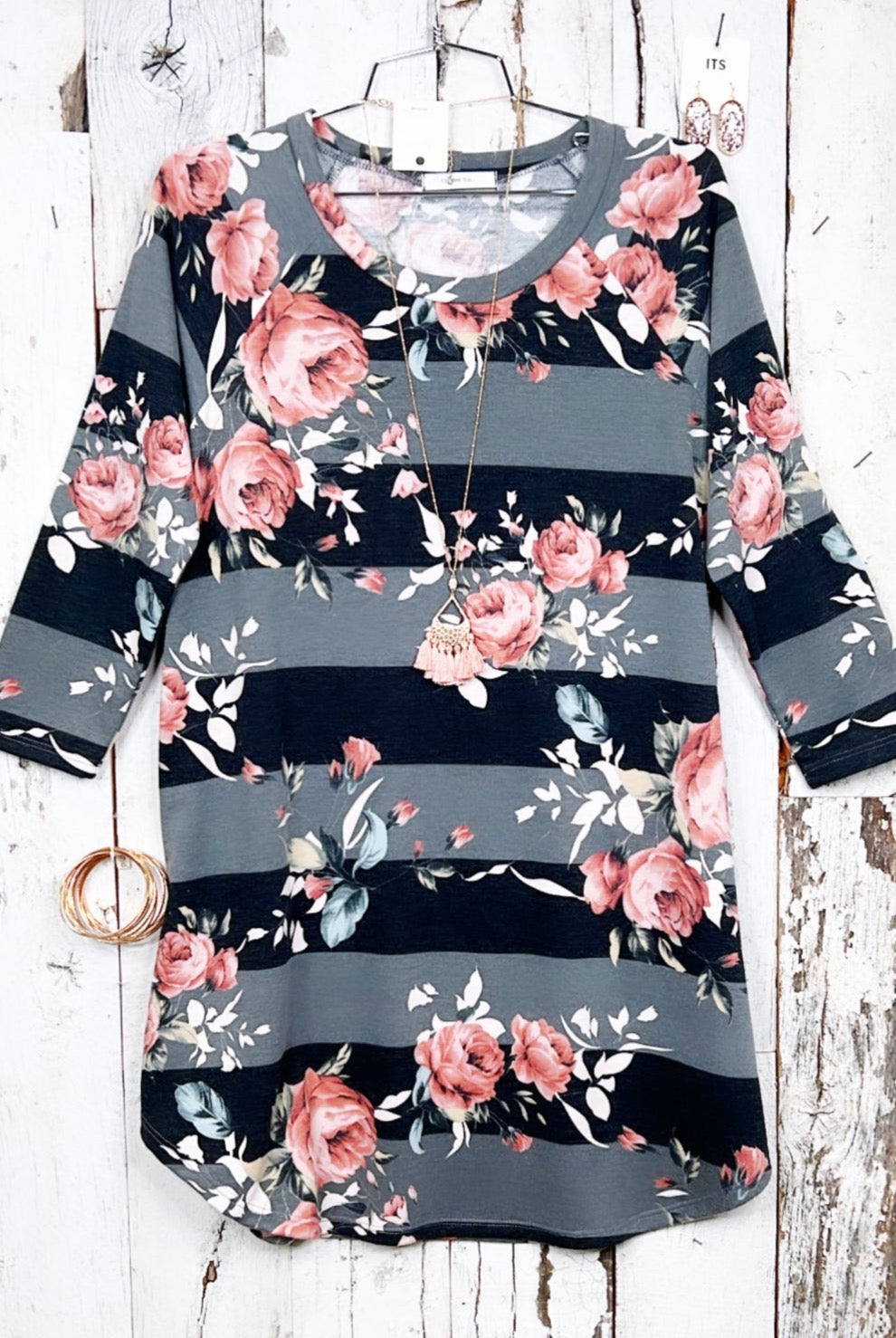 Floral Dreams Striped Dress-Dress-privityboutique.com-Privity Boutique, Women’s Fashion Boutique in Mesa, Arizona