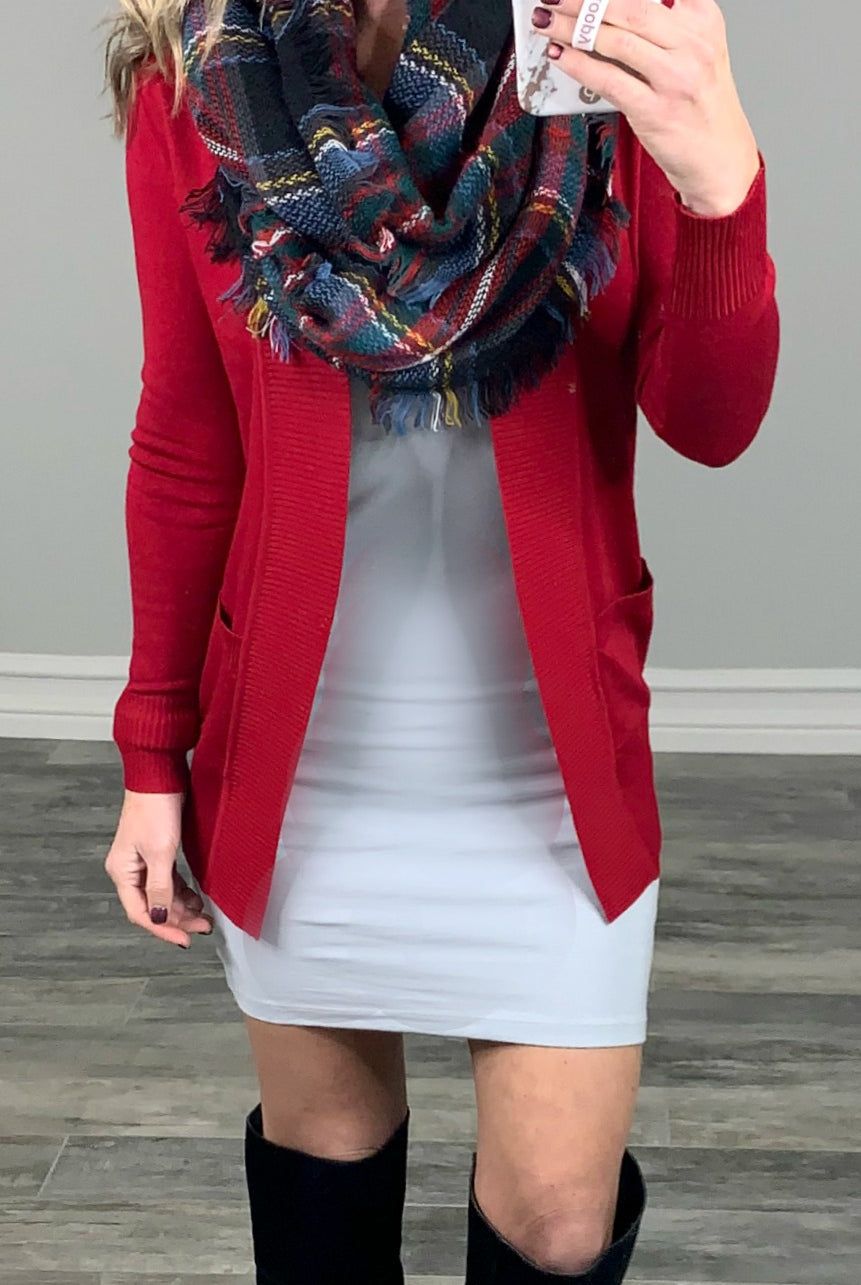Been Here Waiting Cardigan - Red-flannel-privityboutique-Privity Boutique, Women’s Fashion Boutique in Mesa, Arizona