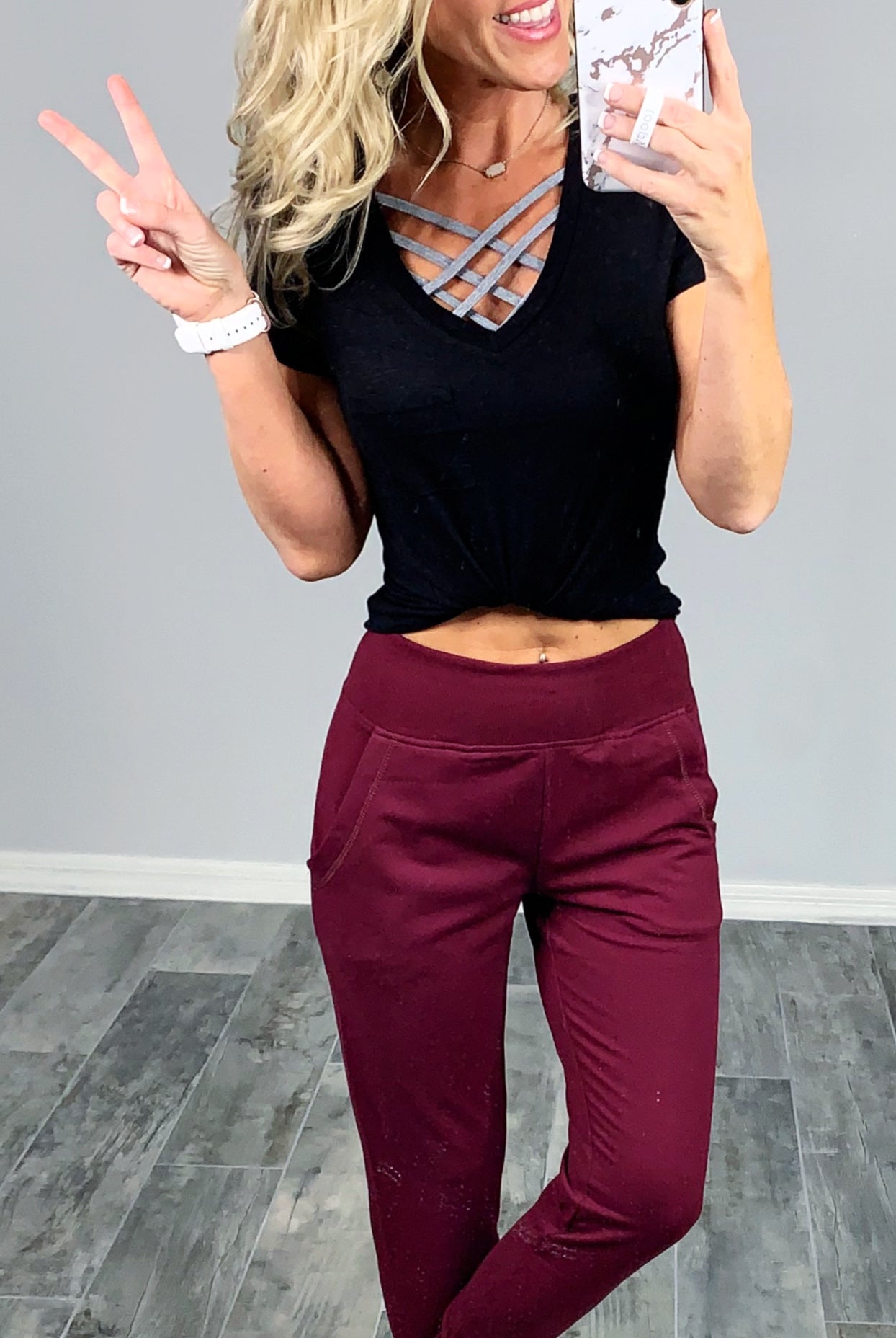 Lounging Around Joggers - Burgundy-palazzo-privityboutique.com-Privity Boutique, Women’s Fashion Boutique in Mesa, Arizona