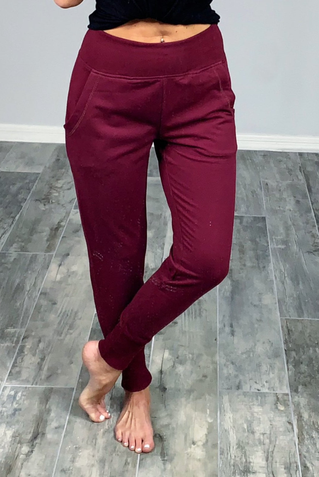 Lounging Around Joggers - Burgundy-palazzo-privityboutique.com-Privity Boutique, Women’s Fashion Boutique in Mesa, Arizona