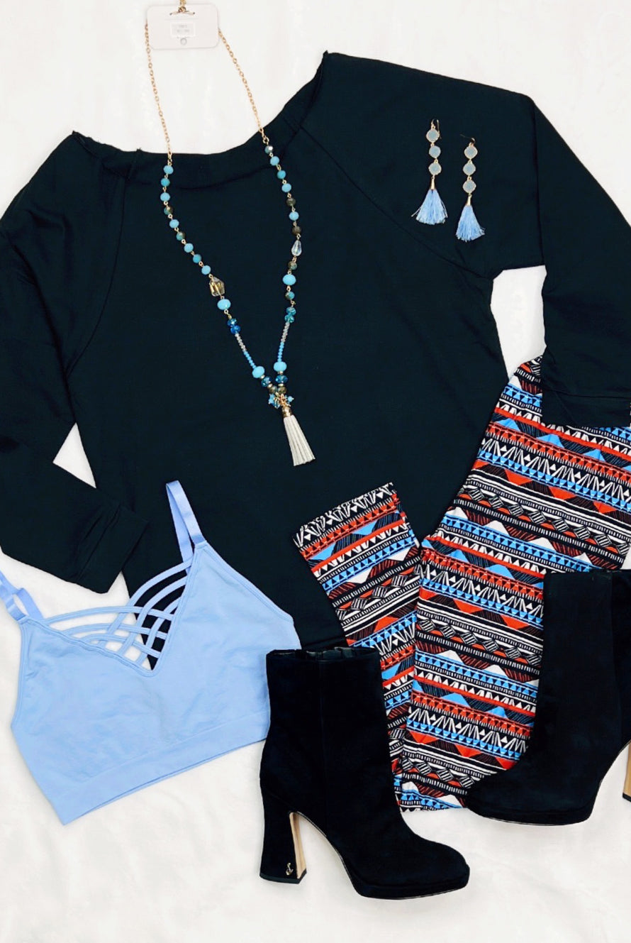 Raw Hem Off The Shoulder - Black-Top-privityboutique.com-Privity Boutique, Women’s Fashion Boutique in Mesa, Arizona