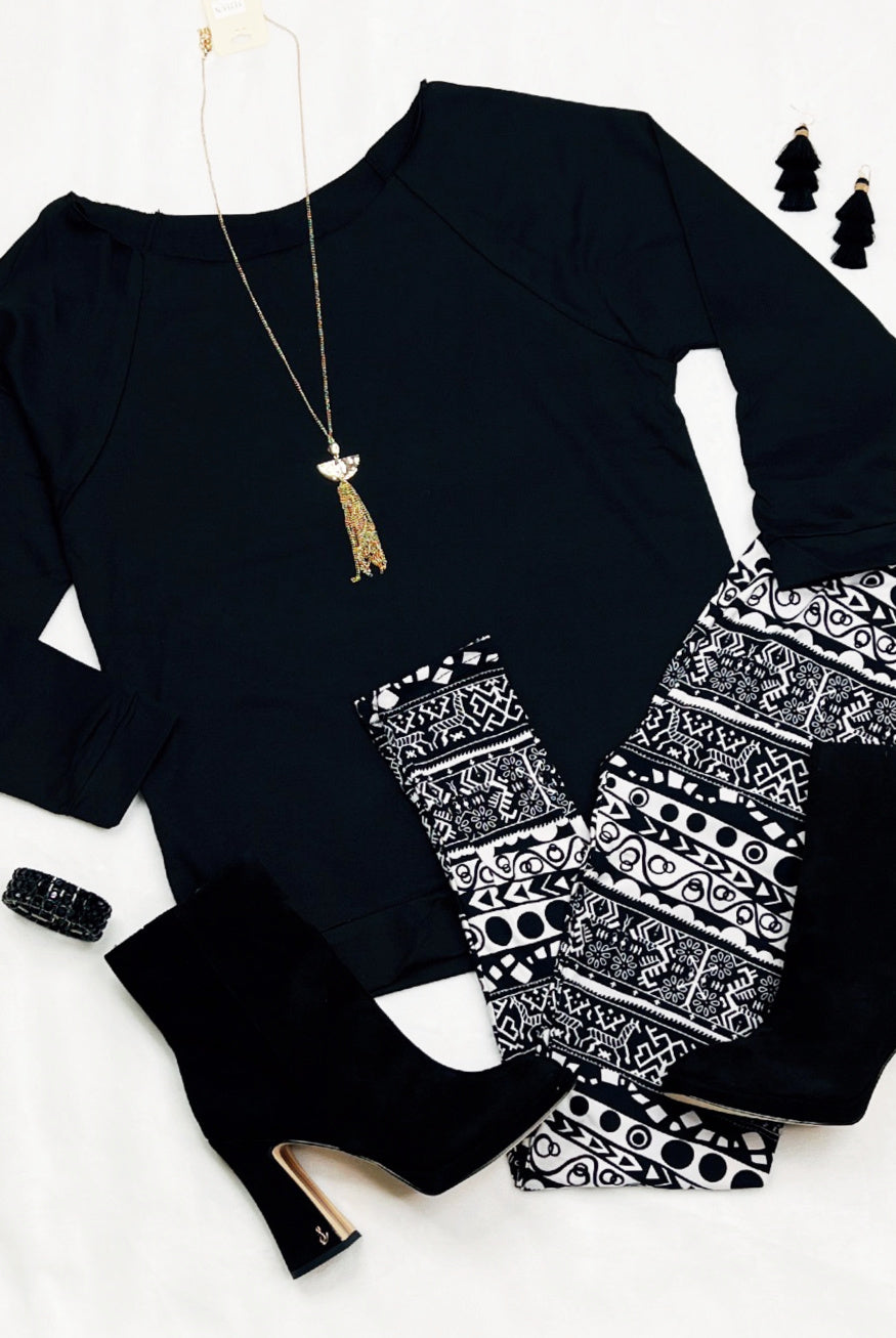 Raw Hem Off The Shoulder - Black-Top-privityboutique.com-Privity Boutique, Women’s Fashion Boutique in Mesa, Arizona