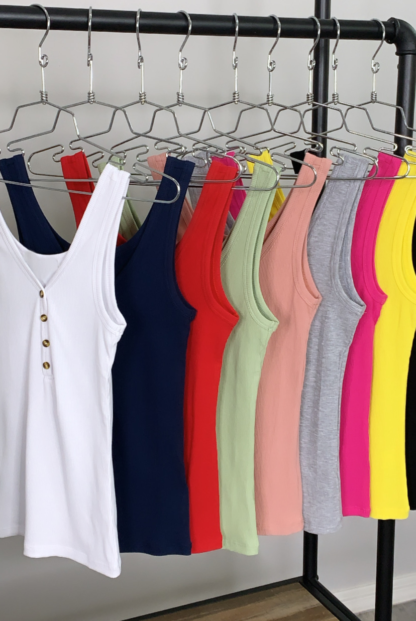 Ribbed Button Basic Top - Multiple Colors-privityboutique-Privity Boutique, Women’s Fashion Boutique in Mesa, Arizona