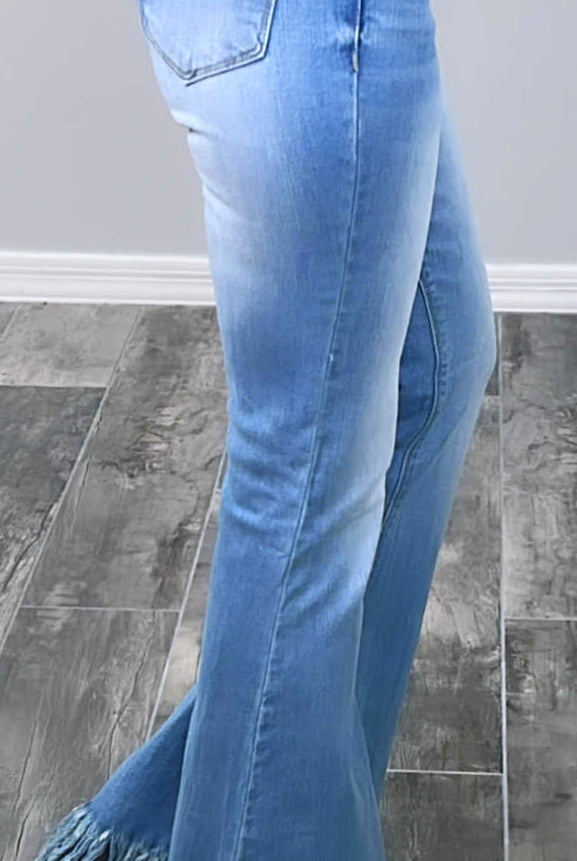 Freedom Calls Light Wash Flare Fringe Jeans-palazzo-privityboutique.com-Privity Boutique, Women’s Fashion Boutique in Mesa, Arizona