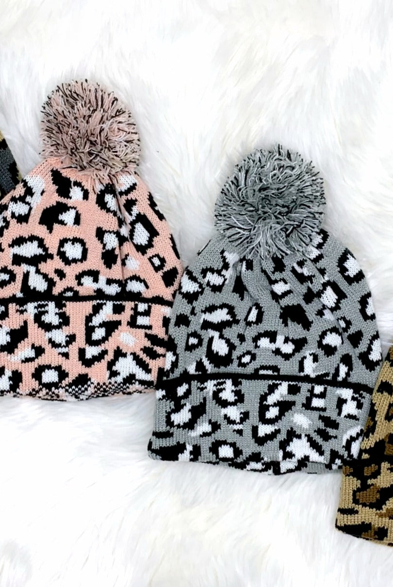 Snow Leopard Beanie - Multiple Colors-privityboutique-Privity Boutique, Women’s Fashion Boutique in Mesa, Arizona