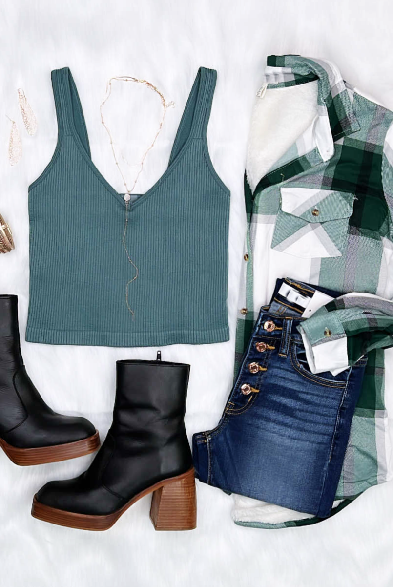 Always Fly Ribbed V Neck Cropped Tank-privityboutique-Privity Boutique, Women’s Fashion Boutique in Mesa, Arizona