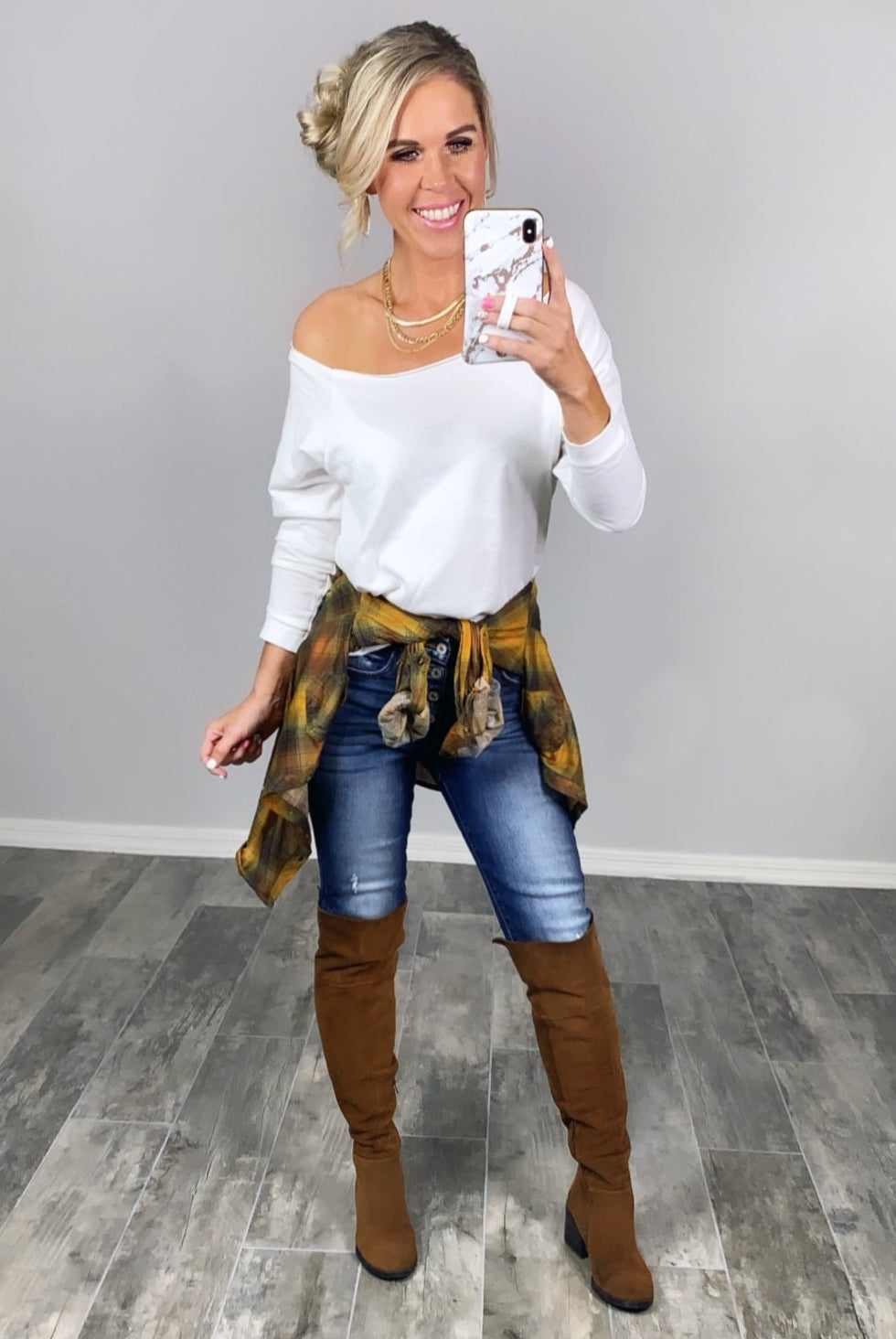 Raw Hem Off The Shoulder - White-Top-privityboutique.com-Privity Boutique, Women’s Fashion Boutique in Mesa, Arizona