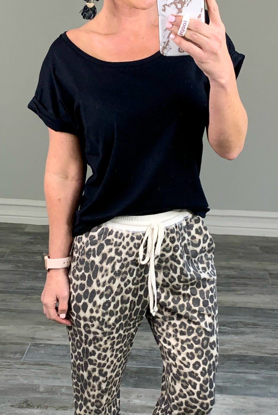 Practically Perfect Rolled Sleeve Tee - Black-Top-privityboutique.com-Privity Boutique, Women’s Fashion Boutique in Mesa, Arizona