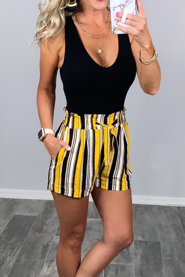 Pair Me Up Paper Bag Shorts - Mustard-Dress-privityboutique.com-Privity Boutique, Women’s Fashion Boutique in Mesa, Arizona