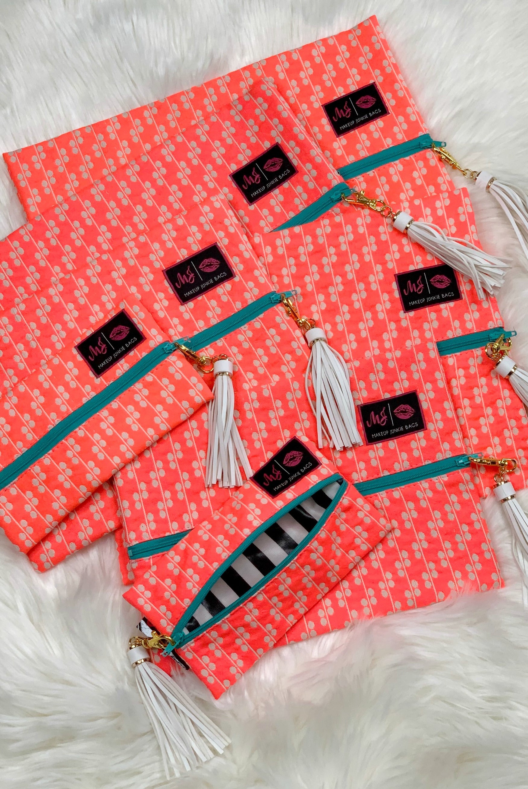 MakeUp Junkie Bags - Coral Crush-makeup bag-privityboutique-Privity Boutique, Women’s Fashion Boutique in Mesa, Arizona