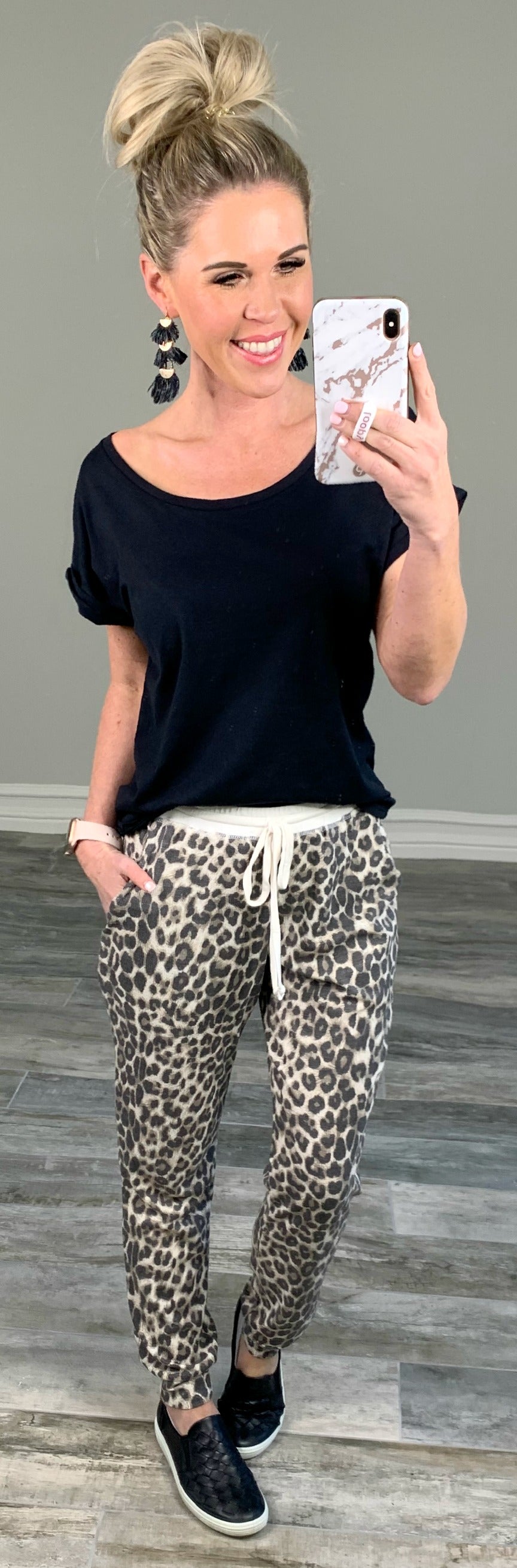 Practically Perfect Rolled Sleeve Tee - Black-Top-privityboutique.com-Privity Boutique, Women’s Fashion Boutique in Mesa, Arizona