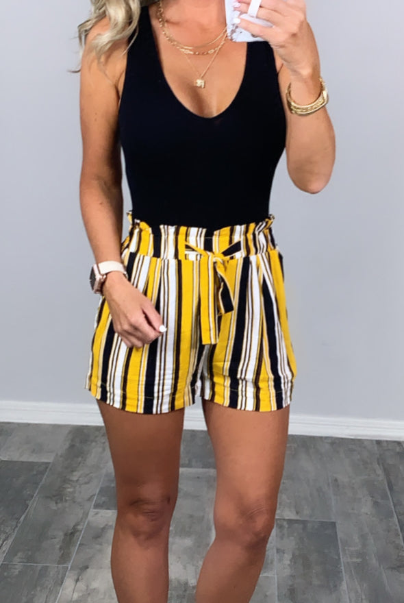 Pair Me Up Paper Bag Shorts - Mustard-Dress-privityboutique.com-Privity Boutique, Women’s Fashion Boutique in Mesa, Arizona