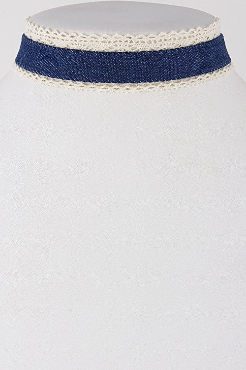 Denim Crochet Choker-Necklaces-privityboutique-Privity Boutique, Women’s Fashion Boutique in Mesa, Arizona