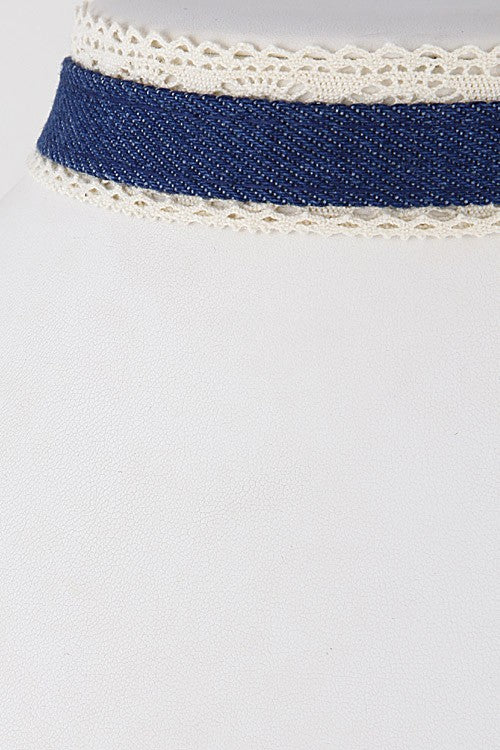 Denim Crochet Choker-Necklaces-privityboutique-Privity Boutique, Women’s Fashion Boutique in Mesa, Arizona