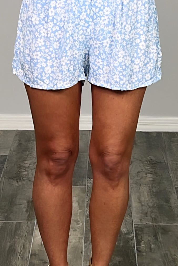 Blooming Sophistication Floral Print Shorts - Blue-Dress-privityboutique.com-Privity Boutique, Women’s Fashion Boutique in Mesa, Arizona