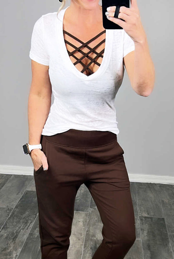 Lounging Around Joggers - Brown-joggers-privityboutique.com-Privity Boutique, Women’s Fashion Boutique in Mesa, Arizona