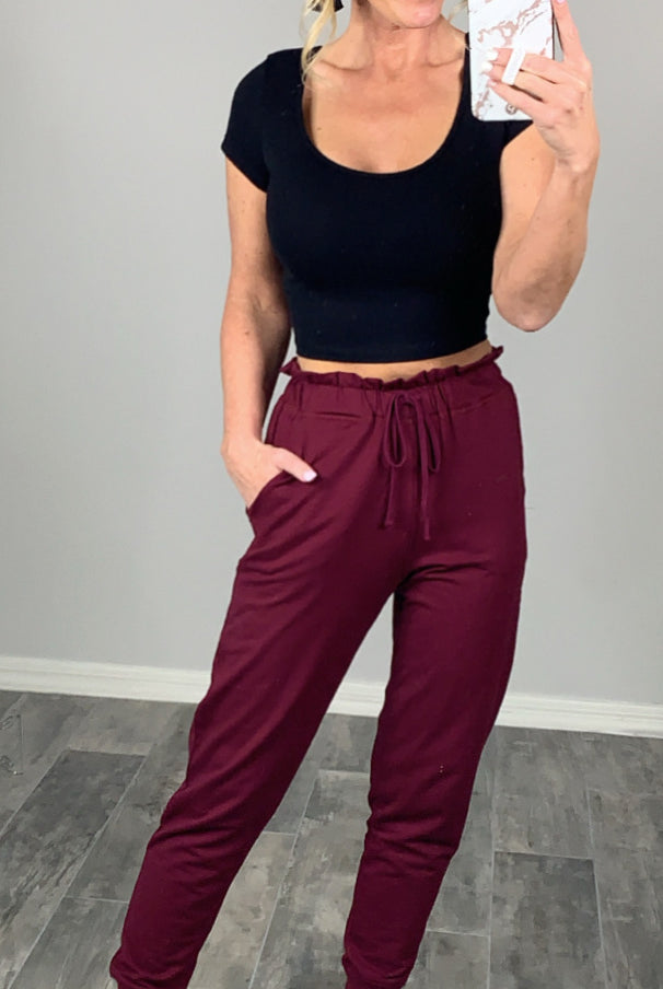Perfect Pocket Joggers - Burgundy-joggers-privityboutique.com-Privity Boutique, Women’s Fashion Boutique in Mesa, Arizona