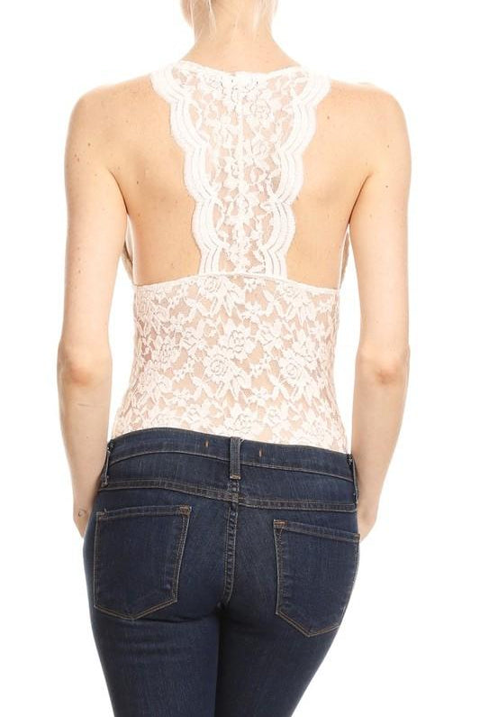 Little Bit of Lace Bodysuit - Rose-Top-privityboutique.com-Privity Boutique, Women’s Fashion Boutique in Mesa, Arizona
