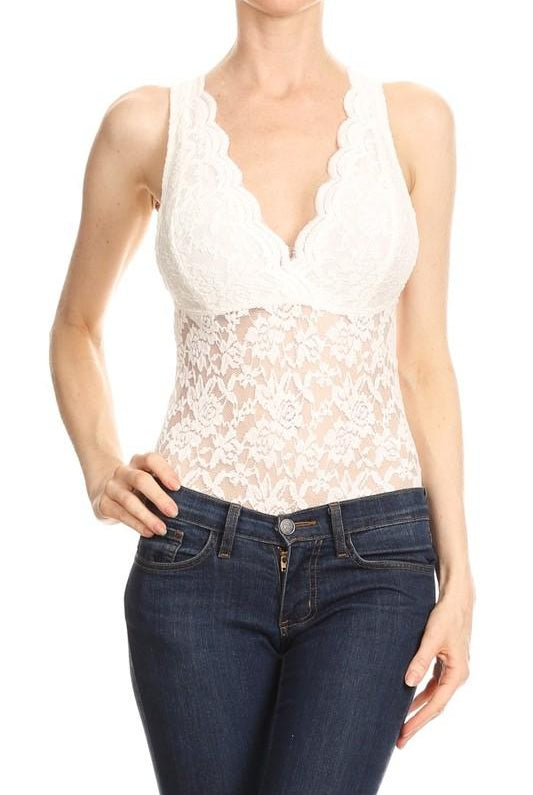 Little Bit of Lace Bodysuit - Rose-Top-privityboutique.com-Privity Boutique, Women’s Fashion Boutique in Mesa, Arizona