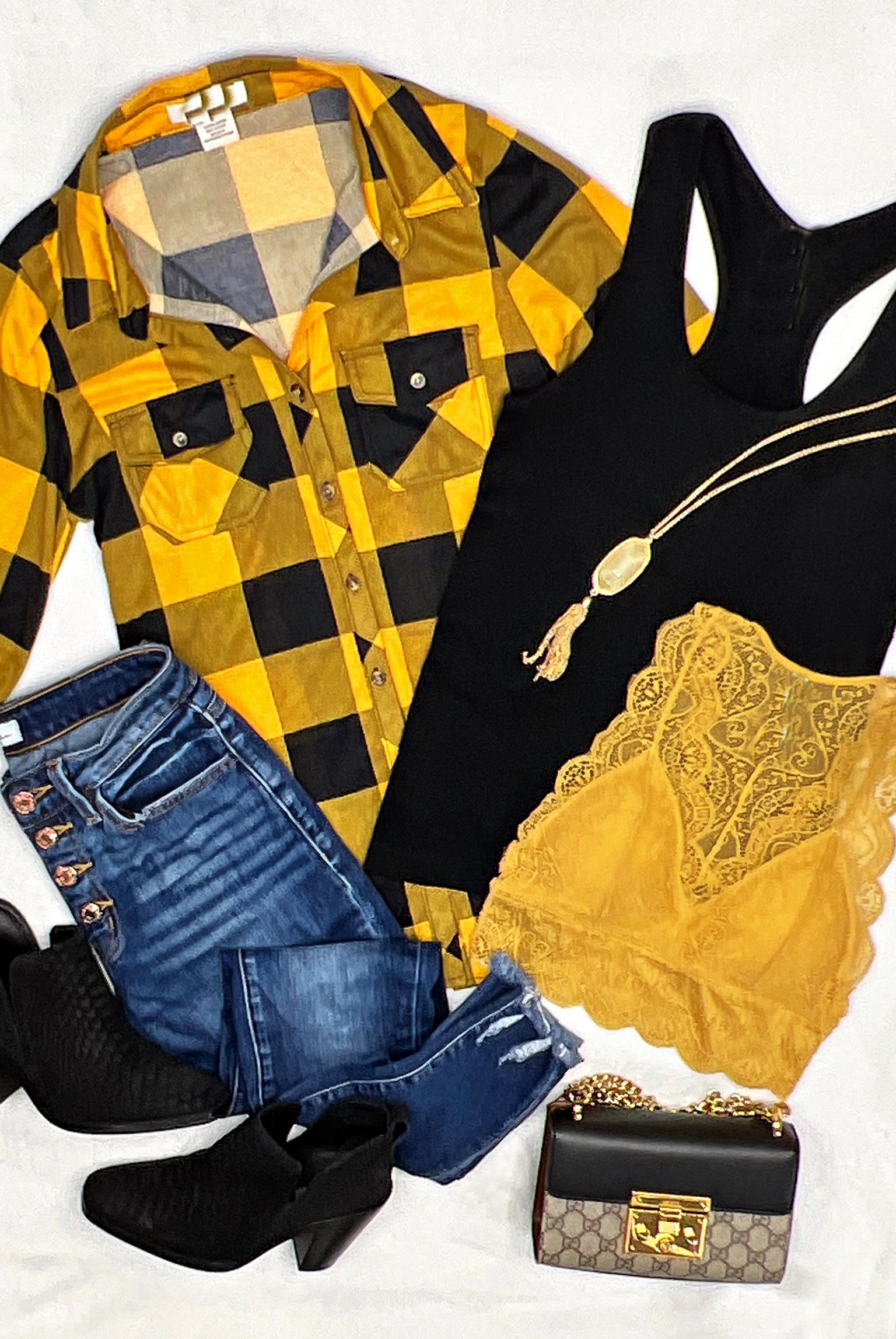 Penny Plaid Flannel Top - Buffalo Mustard-flannel-privityboutique-Privity Boutique, Women’s Fashion Boutique in Mesa, Arizona