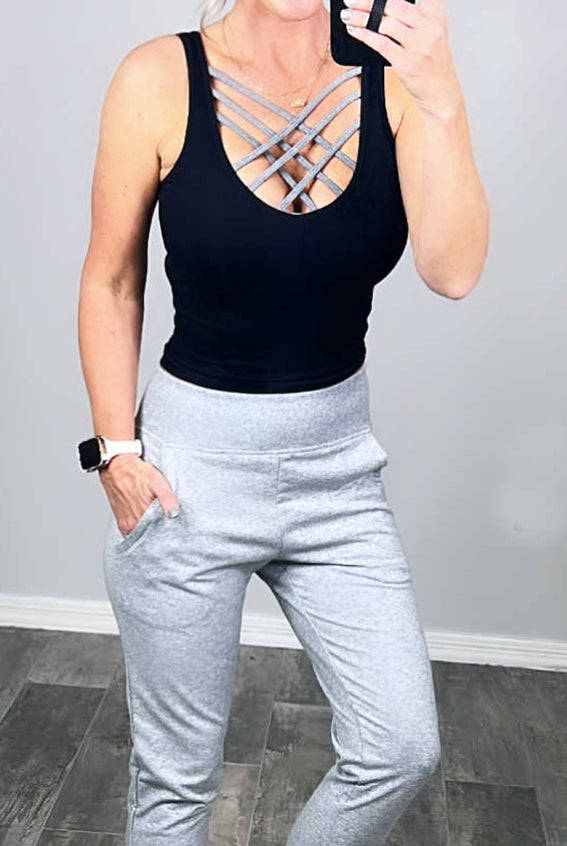 Lounging Around Joggers - Grey-joggers-privityboutique.com-Privity Boutique, Women’s Fashion Boutique in Mesa, Arizona