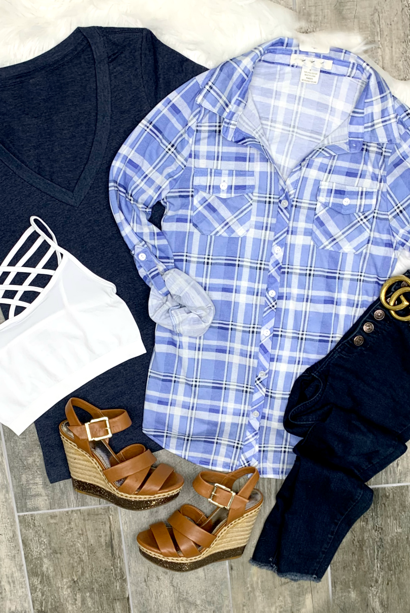 BASIC SHORT SLEEVE DEEP V TEE - NAVY-Top-privityboutique.com-Privity Boutique, Women’s Fashion Boutique in Mesa, Arizona