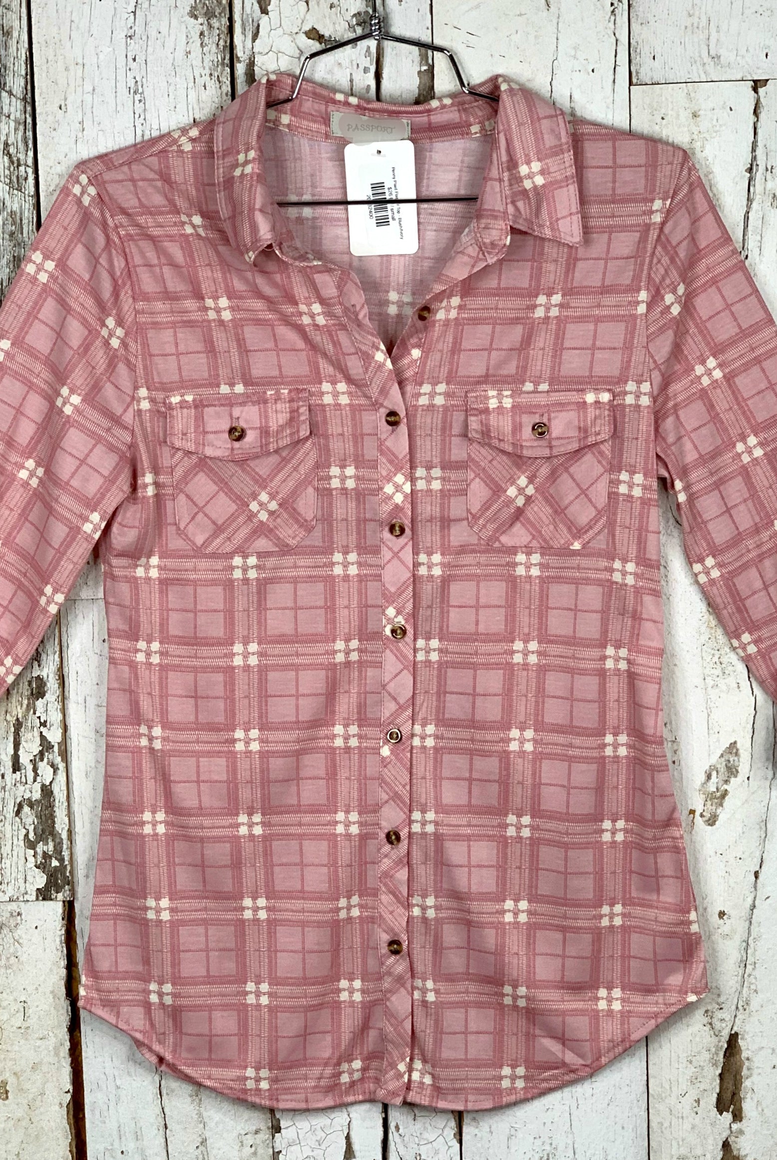 Penny Plaid Flannel Top - Blush/Ivory-flannel-privityboutique-Privity Boutique, Women’s Fashion Boutique in Mesa, Arizona