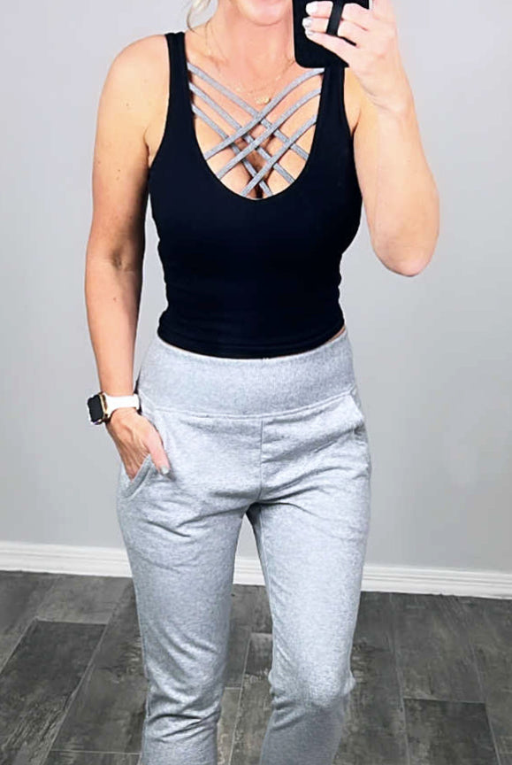 Lounging Around Joggers - Grey-joggers-privityboutique.com-Privity Boutique, Women’s Fashion Boutique in Mesa, Arizona