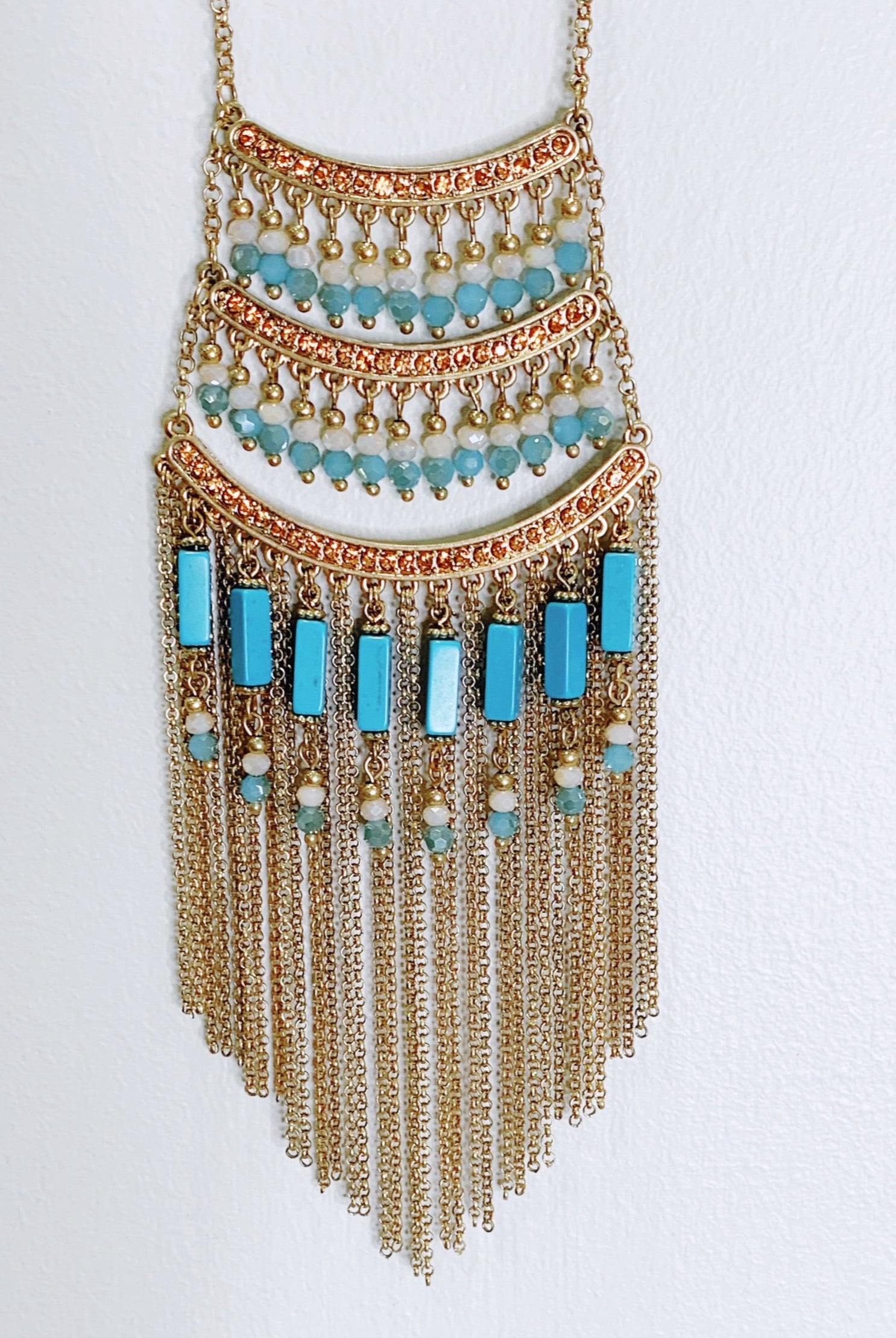 Never Too Much Tassel Necklace: Turquoise-necklace-privityboutique.com-Privity Boutique, Women’s Fashion Boutique in Mesa, Arizona