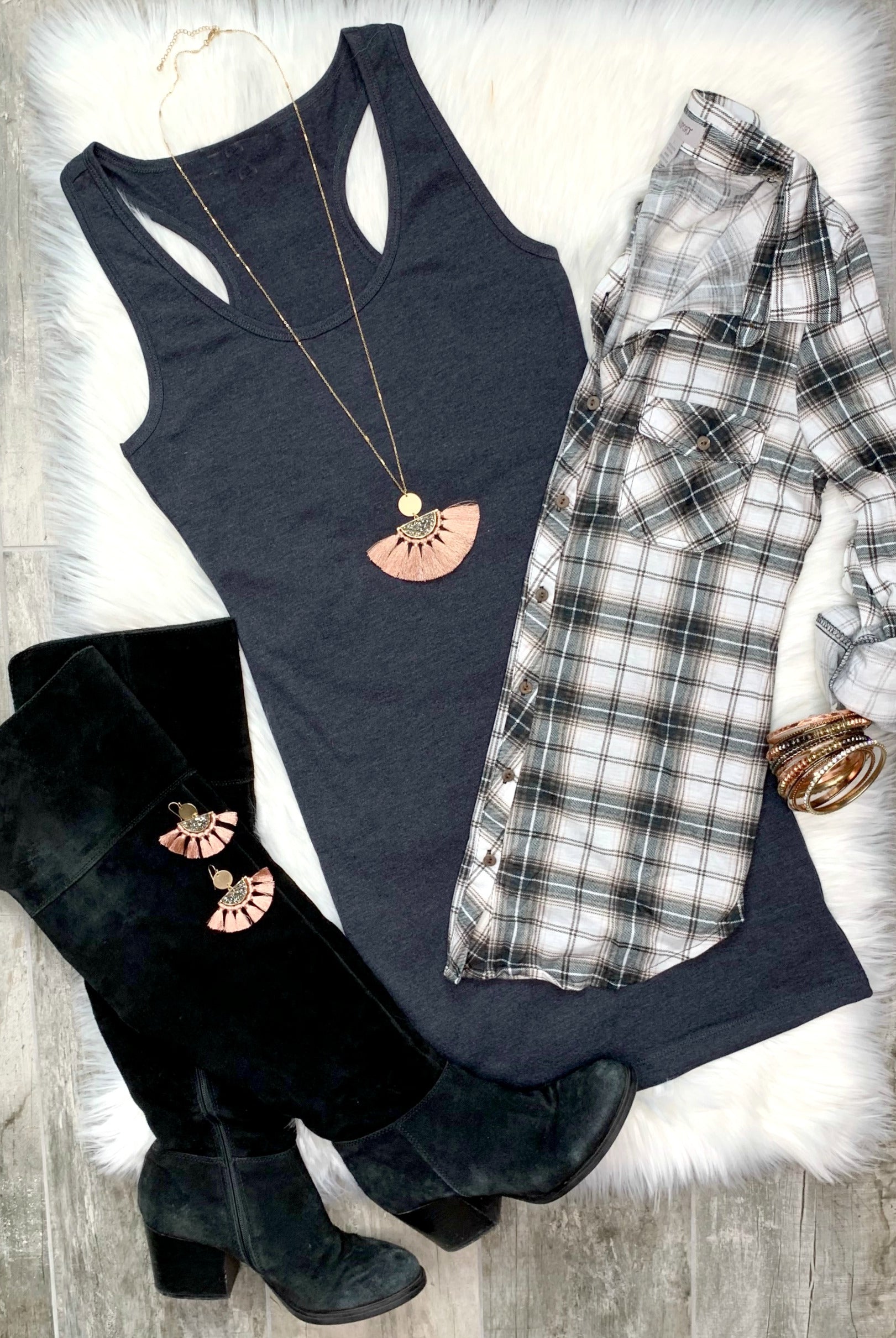 Basic Tank Dress: Charcoal-Top-privityboutique-Privity Boutique, Women’s Fashion Boutique in Mesa, Arizona