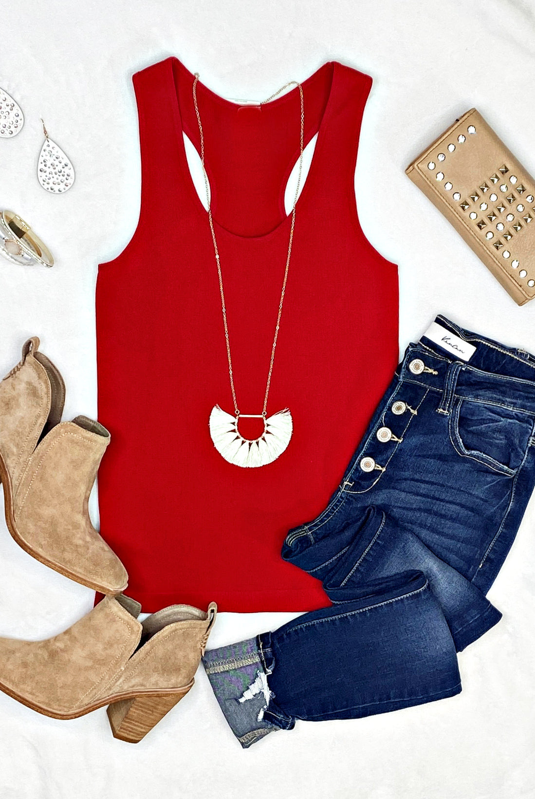 Everyday Basic Ribbed Racerback Tank - Red-racerback tank top-privityboutique-Privity Boutique, Women’s Fashion Boutique in Mesa, Arizona