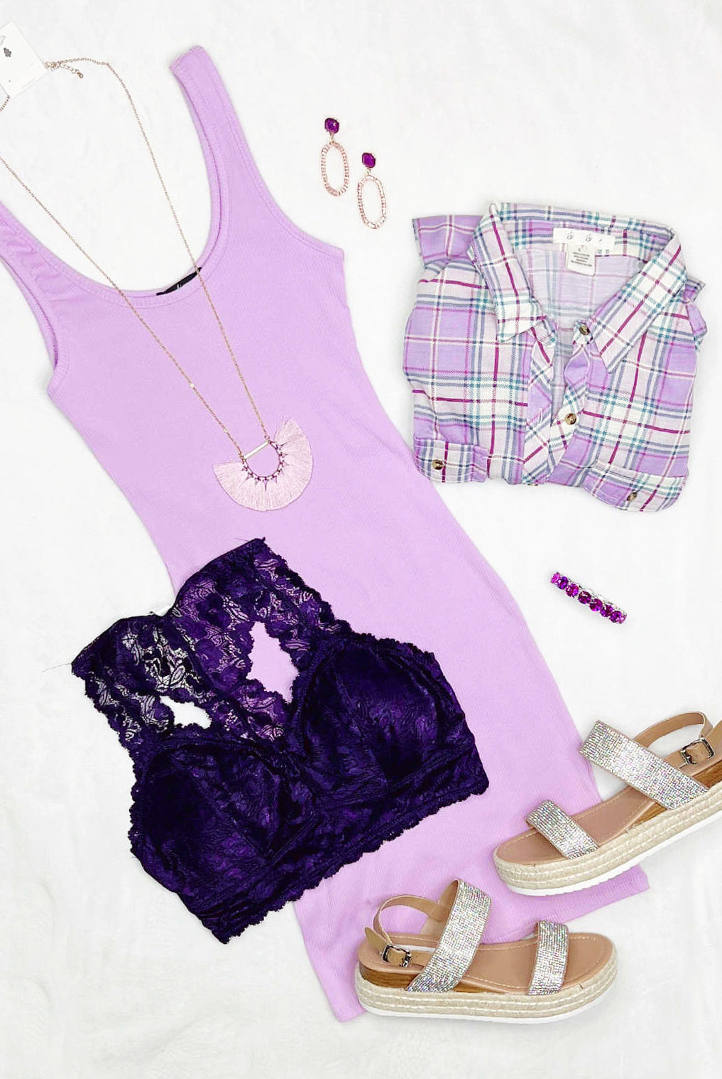 Basic Ribbed Tank Dress - Lavender-Dress-privityboutique.com-Privity Boutique, Women’s Fashion Boutique in Mesa, Arizona