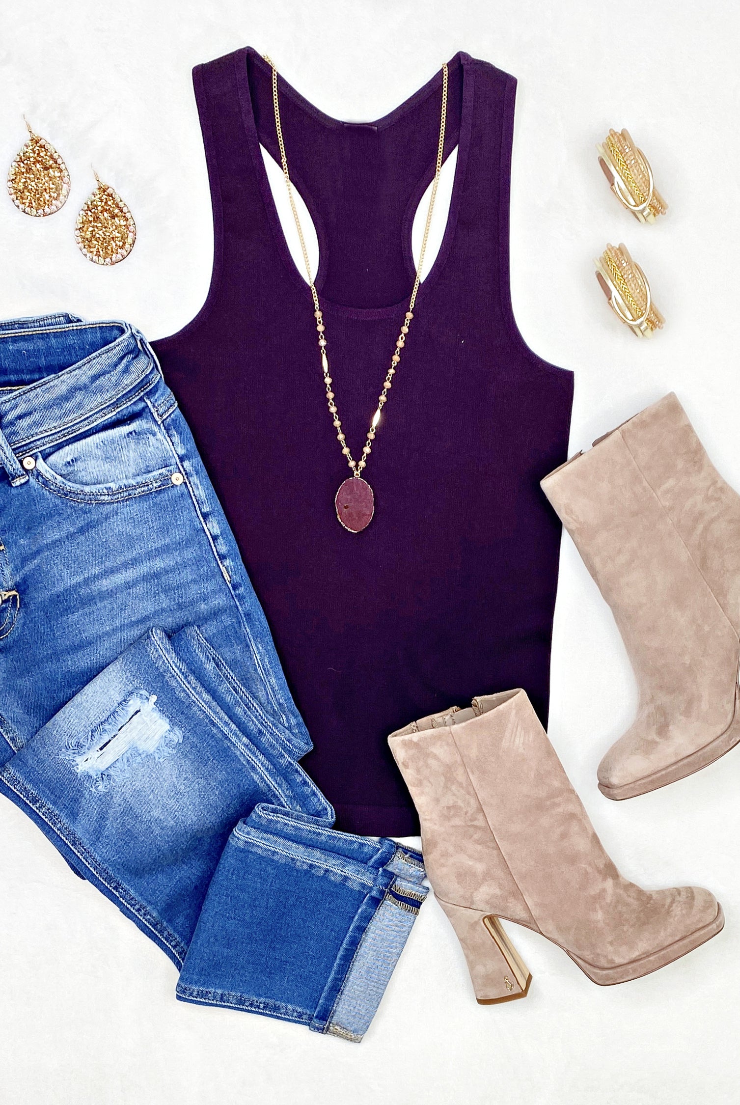 Everyday Basic Ribbed Racerback Tank - Plum-racerback tank top-privityboutique-Privity Boutique, Women’s Fashion Boutique in Mesa, Arizona