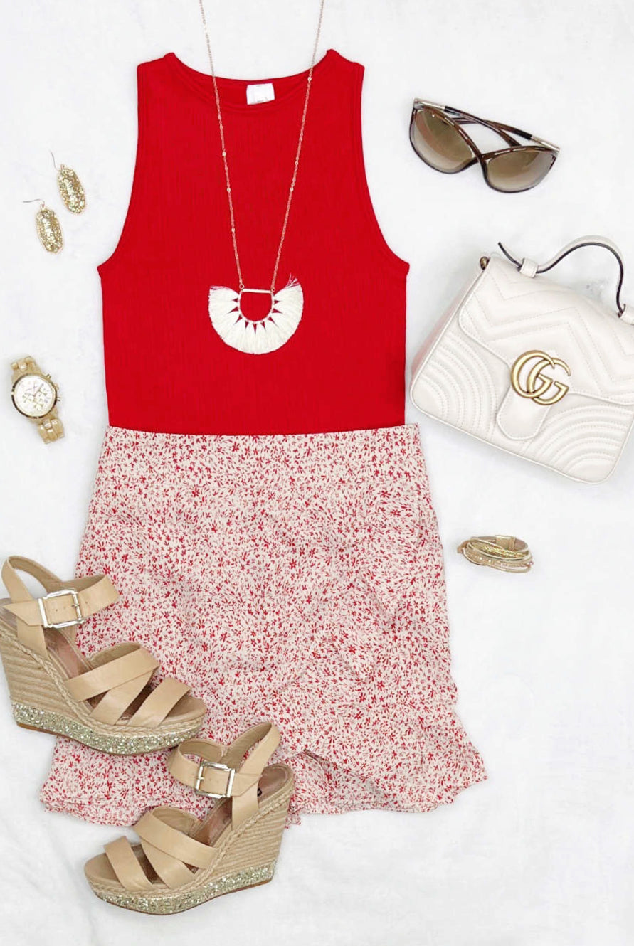 Best Interest At Heart Skort - Red-Dress-privityboutique.com-Privity Boutique, Women’s Fashion Boutique in Mesa, Arizona