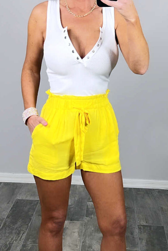 Penny For Your Thoughts Shorts - Yellow-Dress-privityboutique.com-Privity Boutique, Women’s Fashion Boutique in Mesa, Arizona