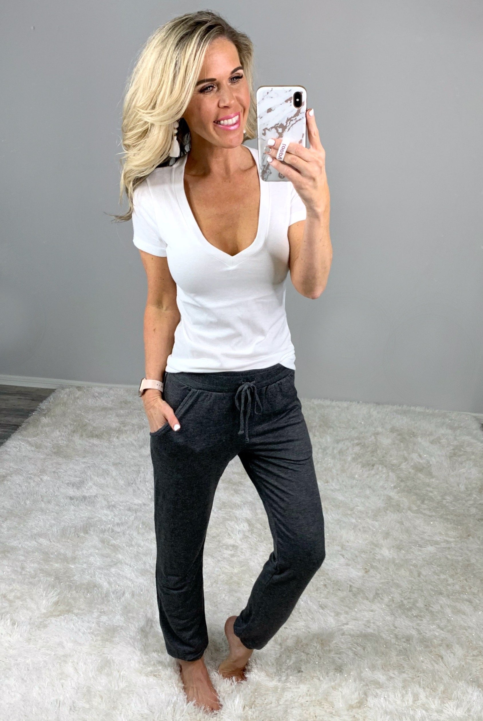 Basic Joggers - Charcoal-palazzo-privityboutique.com-Privity Boutique, Women’s Fashion Boutique in Mesa, Arizona