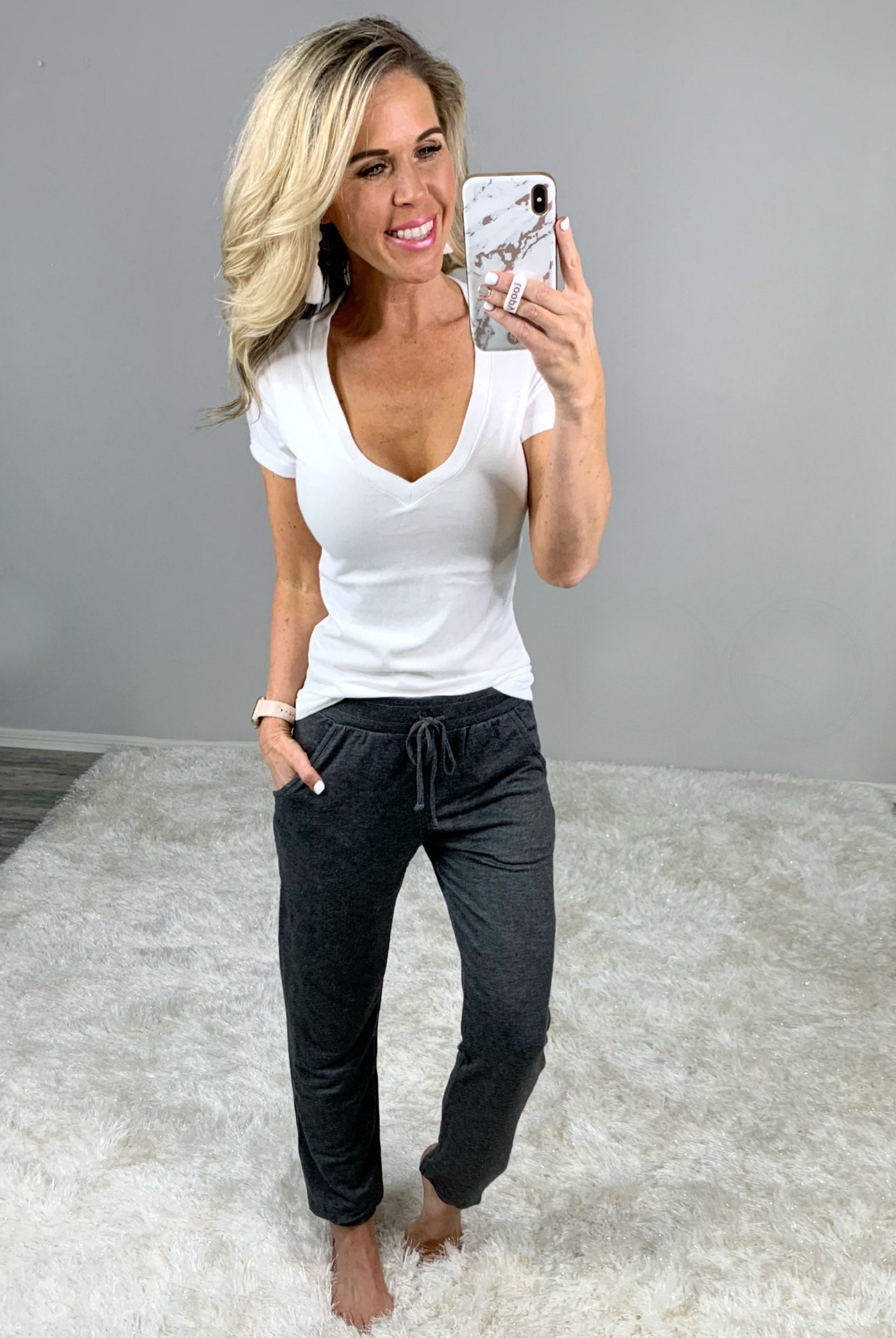 Basic Joggers - Charcoal-palazzo-privityboutique.com-Privity Boutique, Women’s Fashion Boutique in Mesa, Arizona