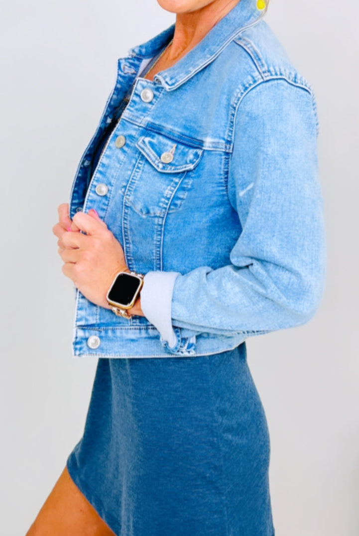 Stay Beautiful Light Wash Jean Jacket-Top-privityboutique.com-Privity Boutique, Women’s Fashion Boutique in Mesa, Arizona